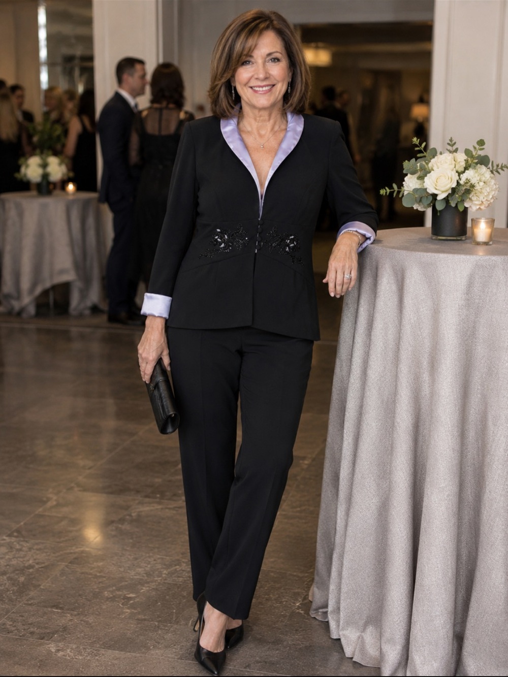 Positive Attitude Elegant Black Women's Dress Pants Suit - Classic Tailored Fit